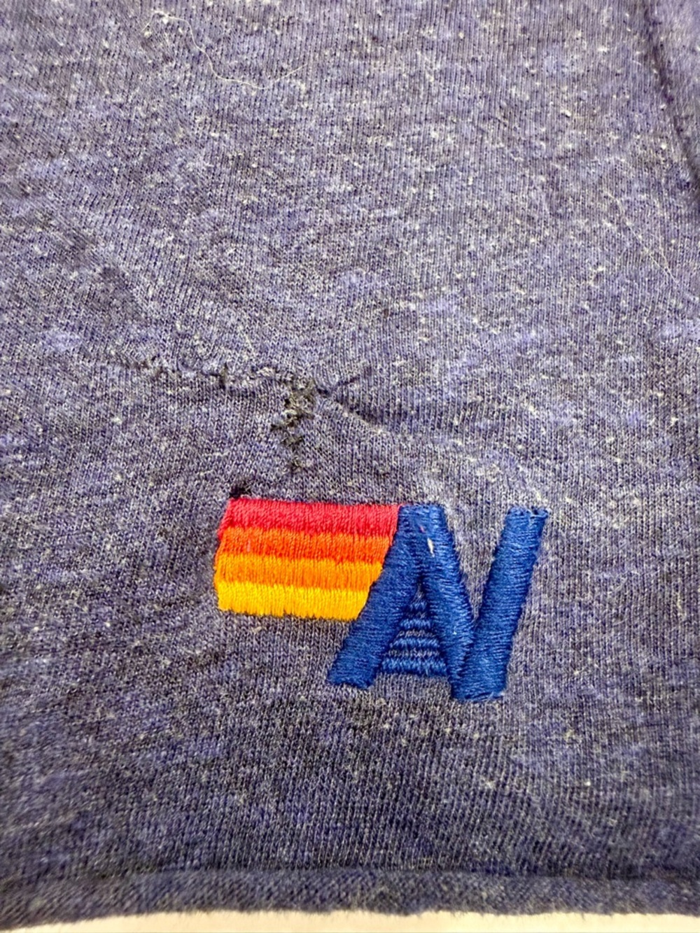 Aviator Nation Rainbow Patch Boyfriend Tee, Size Small, Navy, Used - Picture 4 of 5